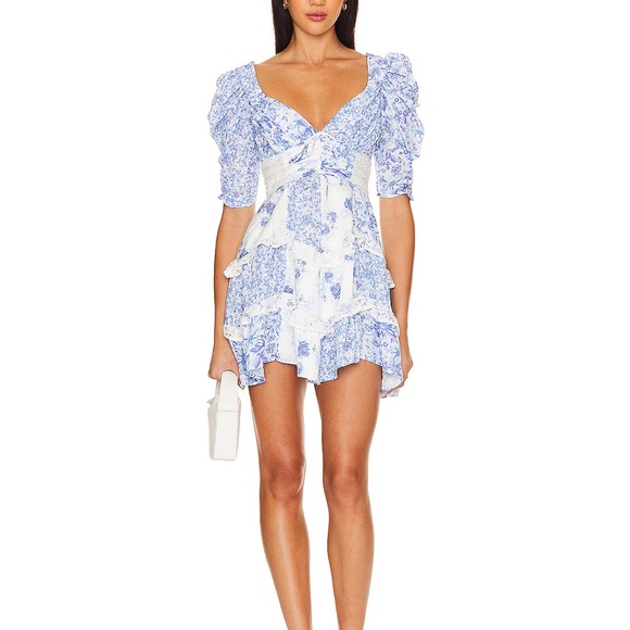 For Love and Lemons Rosalyn Mini Dress blue - Picture 9 of 12
